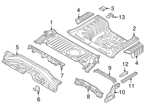 Body/Rear Floor & Rails for 2014 Nissan Versa #1