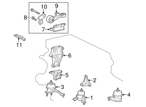 ENGINE/ENGINE & TRANS MOUNTING for 2012 Toyota Sienna #1