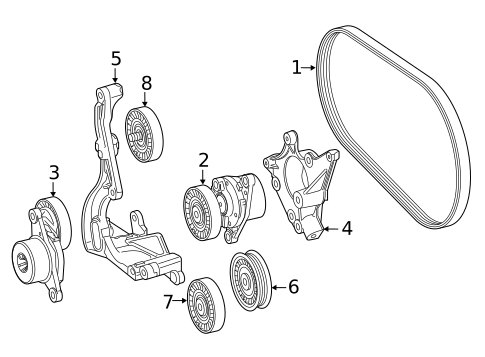 Belts & Pulleys for 2020 Mercedes-Benz GLC 63 AMG® S #1