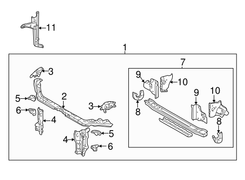 BODY/RADIATOR SUPPORT for 2005 Toyota Matrix #1