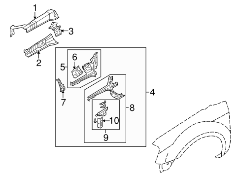 Structural Components & Rails for 2005 Mercury Montego #0