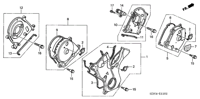 Engine/Timing Belt Cover (V6) for 2003 Honda ACCORD COUPE #1