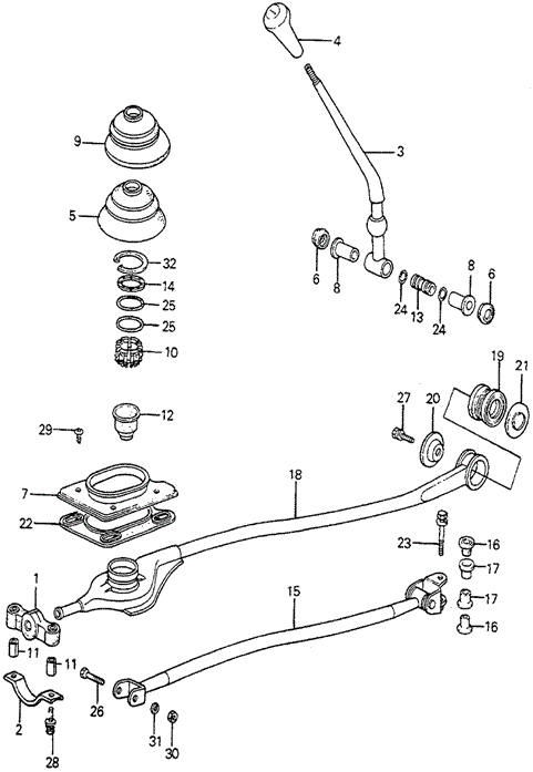 CHASSIS/MT SHIFT LEVER for 1982 Honda ACCORD HATCHBACK #1