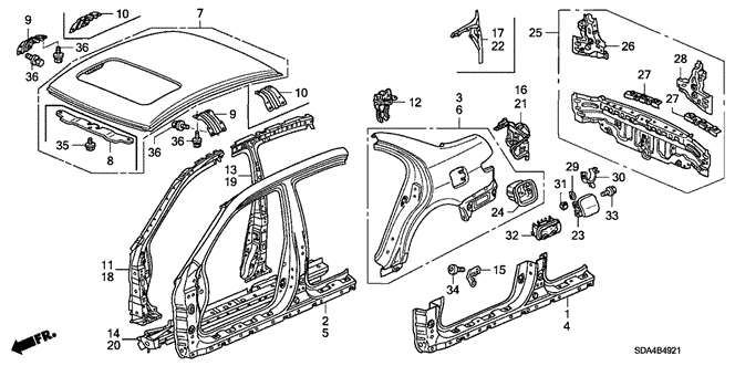 BODY / AIR CONDITIONING/OUTER PANEL (PLASMA STYLE PANEL) for 2006 Honda ACCORD SEDAN #1