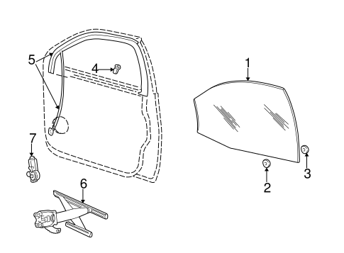 Glass - Front Door for 2004 Ford Taurus #0