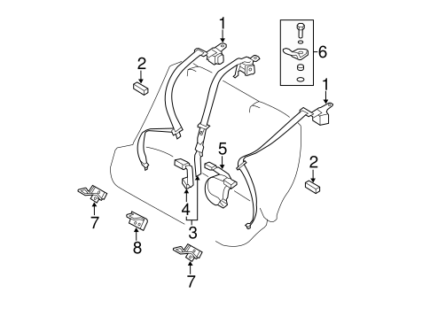 Electrical/Rear Seat Belts for 2011 Hyundai Sonata #1