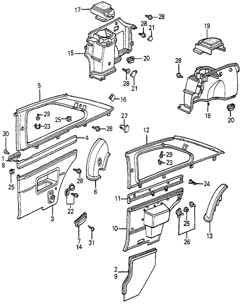 Interior/Bumper/Interior Lining(3Door) 3DR for 1982 Honda ACCORD HATCHBACK #1