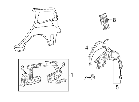 BODY/INNER STRUCTURE for 2008 Toyota Matrix #1