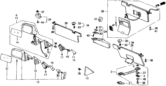 INTERIOR / BUMPER/INTERIOR ACCESSORIES - DOOR MIRROR for 1988 Honda ACCORD COUPE #1