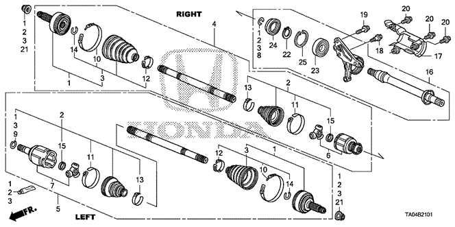 Chassis/Driveshaft - Half Shaft (V6) for 2009 Honda ACCORD SEDAN #1