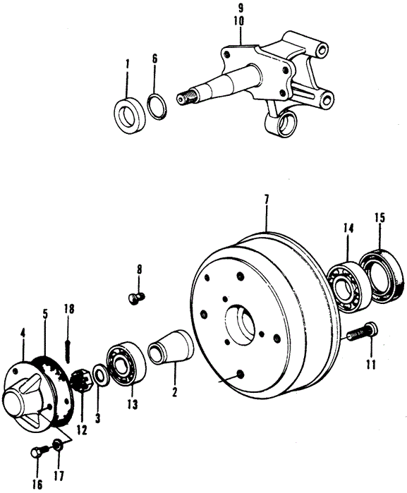 CHASSIS/REAR BRAKE DRUM for 1973 Honda CIVIC 1200 COUPE #1