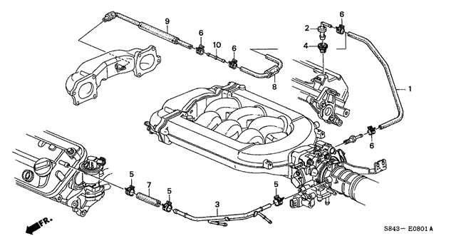 ENGINE/BREATHER TUBE (V6) for 2001 Honda ACCORD SEDAN #1