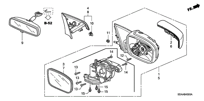 Interior/Bumper/Mirror (Manual Type) for 2007 Honda ACCORD SEDAN #1