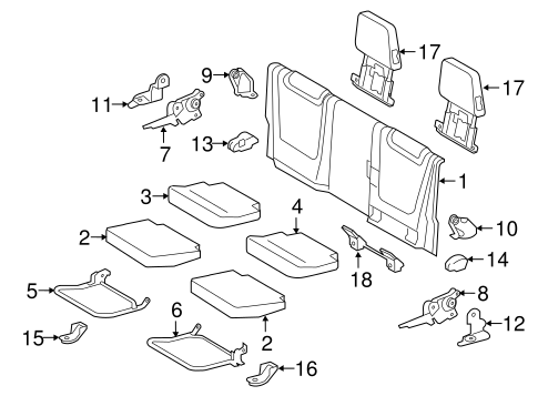BODY/REAR SEAT COMPONENTS for 2016 Toyota Tacoma #2
