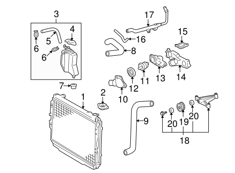 COOLING SYSTEM/RADIATOR & COMPONENTS for 2002 Toyota Tundra #1