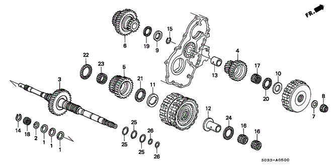 TRANSMISSION - AUTOMATIC/AT MAINSHAFT (1) for 2000 Honda CIVIC HATCHBACK #1