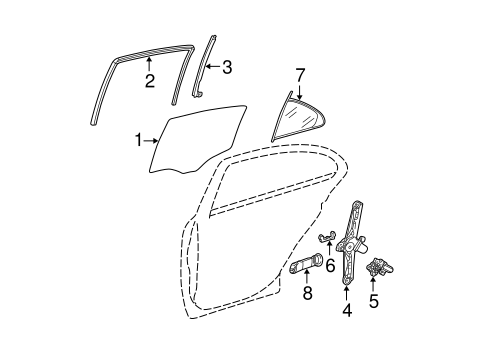 Glass - Rear Door for 2009 Mercedes-Benz E 320 #0
