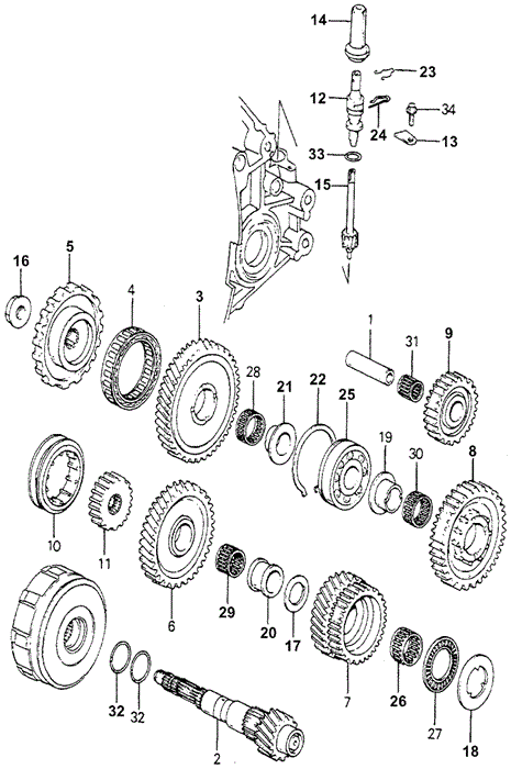 TRANSMISSION - HONDAMATIC/HMT COUNTERSHAFT (2) for 1980 Honda ACCORD HATCHBACK #1