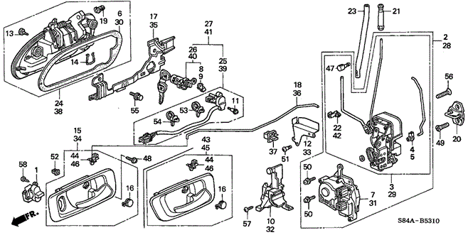 BODY / AIR CONDITIONING/FRONT DOOR LOCKS for 2002 Honda ACCORD SEDAN #1