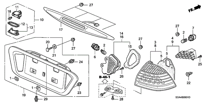 ELECTRICAL / EXHAUST / HEATER / FUEL/TAILLIGHT - LICENSE LIGHT ('06) for 2006 Honda ACCORD SEDAN #1