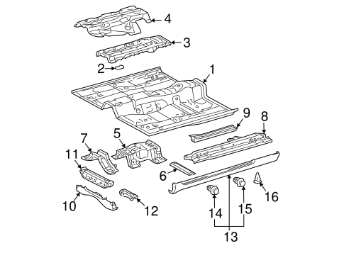 BODY/FLOOR & RAILS for 2004 Toyota Solara #1