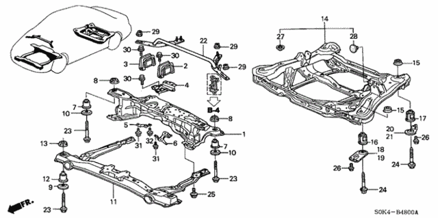 Body/Air Conditioning/Cross Beam for 2002 Acura TL SEDAN #1