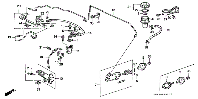 CHASSIS/CLUTCH MASTER CYLINDER for 1993 Honda ACCORD SEDAN #1