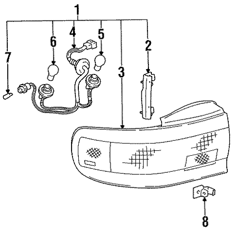 ELECTRICAL/TAIL LAMPS for 1996 Toyota Camry #1