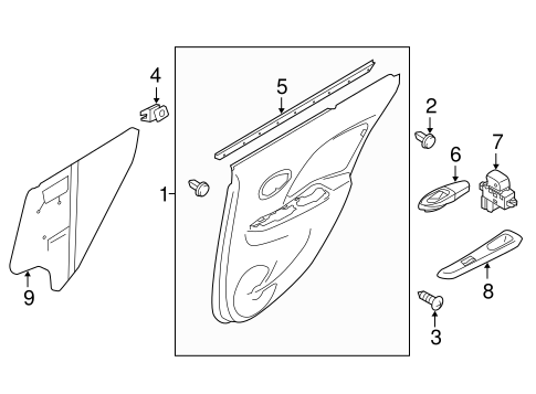 Body/Interior Trim - Rear Door for 2014 Nissan Versa #1