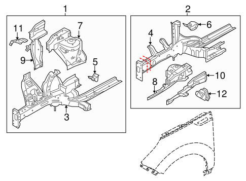 Structural Components & Rails for 2015 Kia Soul EV #0
