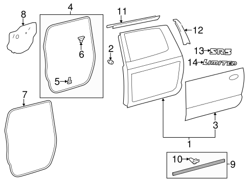 BODY/EXTERIOR TRIM - REAR DOOR for 2014 Toyota Tundra #1