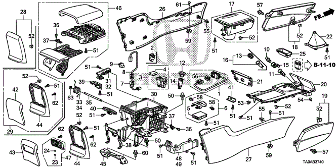 INTERIOR / BUMPER/CONSOLE for 2012 Honda ACCORD SEDAN #1