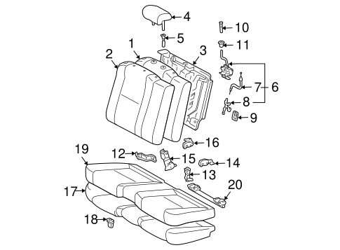 BODY/REAR SEAT COMPONENTS for 2005 Toyota Solara #1
