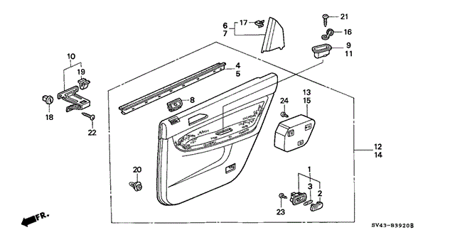 INTERIOR / BUMPER/REAR DOOR LINING for 1995 Honda ACCORD SEDAN #1