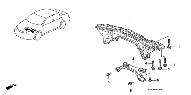 BODY / AIR CONDITIONING/REAR BEAM for 1999 Honda CIVIC SEDAN #1