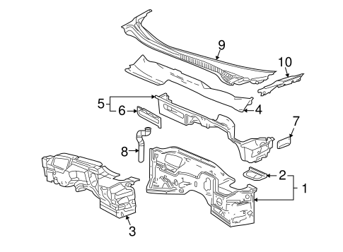 Cowl for 2005 Chevrolet Corvette #0