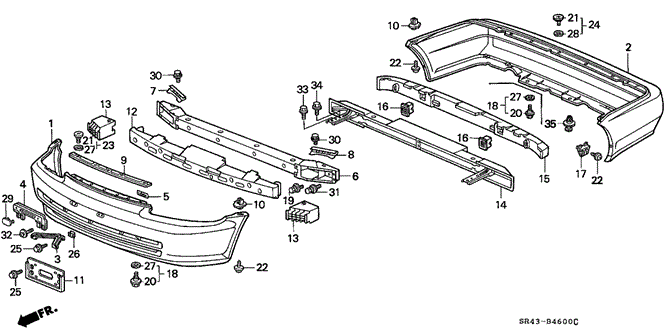 INTERIOR / BUMPER/BUMPER for 1993 Honda CIVIC SEDAN #1