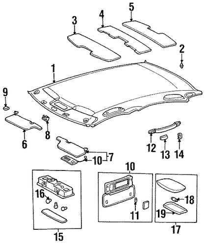 BODY/INTERIOR TRIM - ROOF for 1996 Toyota Avalon #1