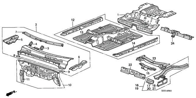 BODY / AIR CONDITIONING/DASHBOARD - FLOOR for 1986 Honda ACCORD SEDAN #1