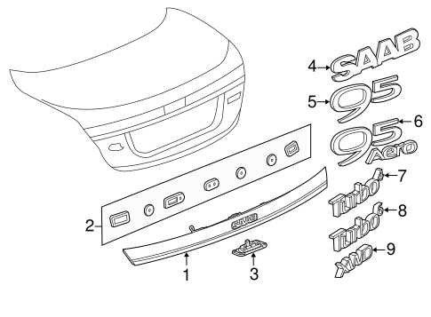 9-5 EXTERIOR TRIM - TRUNK