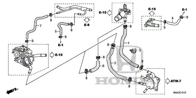 ENGINE/WATER HOSE (1.8L) for 2011 Honda CIVIC SEDAN #1