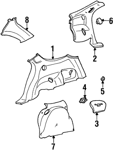 Taurus INTERIOR TRIM - QUARTER PANELS