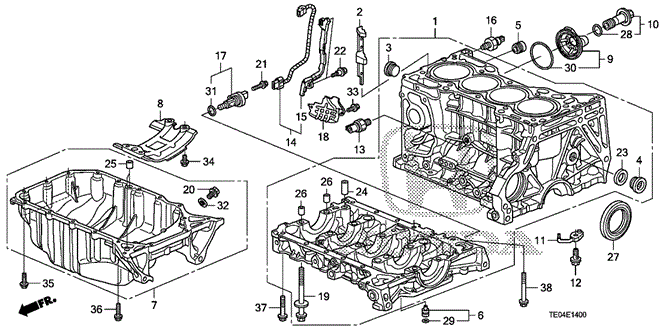 ENGINE/CYLINDER BLOCK - OIL PAN (L4) for 2010 Honda ACCORD COUPE #1