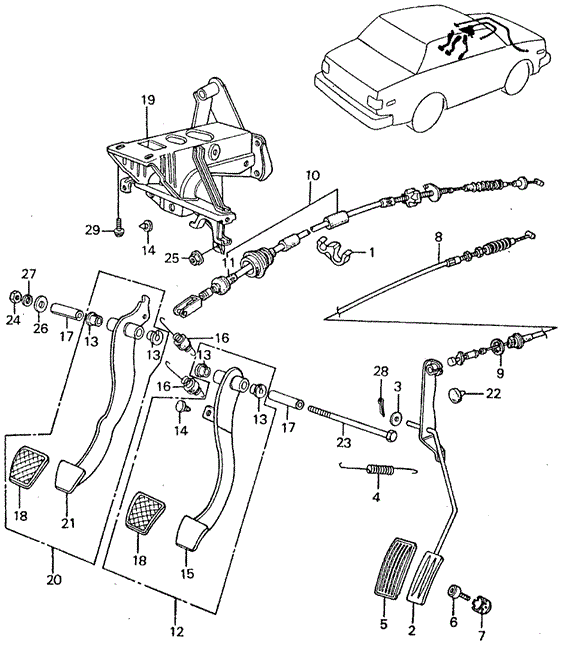 Chassis/MT Pedals for 1982 Honda CIVIC SEDAN #1