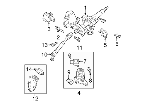 STEERING/STEERING COLUMN ASSEMBLY for 2011 Toyota Highlander #1