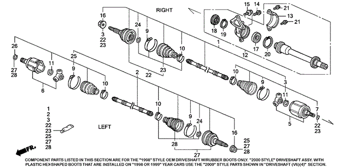 CHASSIS/DRIVESHAFT (V6) (2) for 1998 Honda ACCORD SEDAN #1