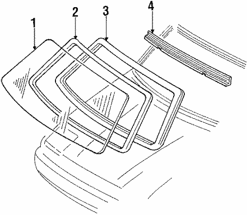 Glass - Windshield for 1990 Ford Probe #0