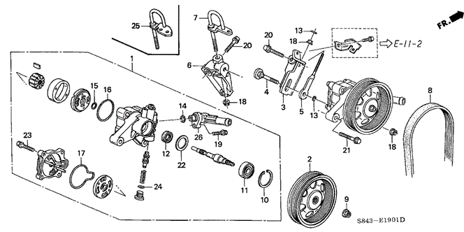 ENGINE/P.S. PUMP - BRACKET (V6) for 1999 Honda ACCORD SEDAN #1