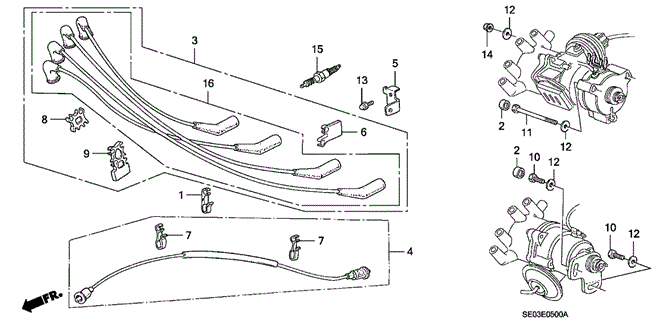 ENGINE/HIGH TENSION CORD - SPARK PLUG for 1987 Honda ACCORD SEDAN #1