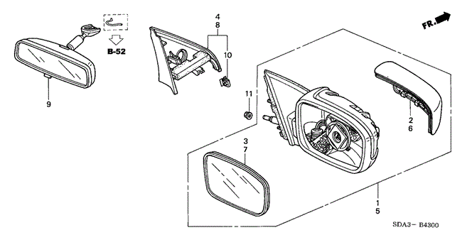 INTERIOR / BUMPER/MIRROR (MANUAL TYPE) for 2006 Honda ACCORD SEDAN #1